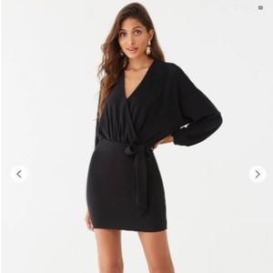 Surplice Sweater Mini Dress